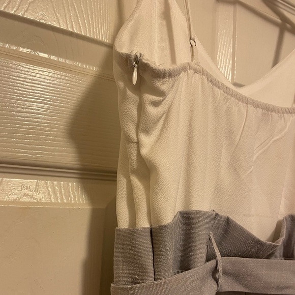 WHITE AND GRAY Spaghetti strap jumpsuit - Picture 5 of 7